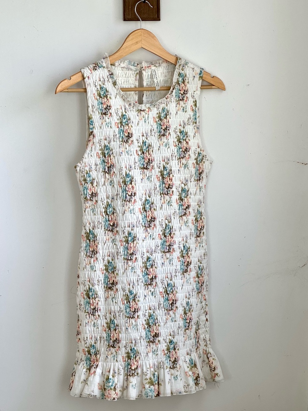 American Eagle 100% Cotton Smocked Floral Mini Dress Cottagecore Size Small
